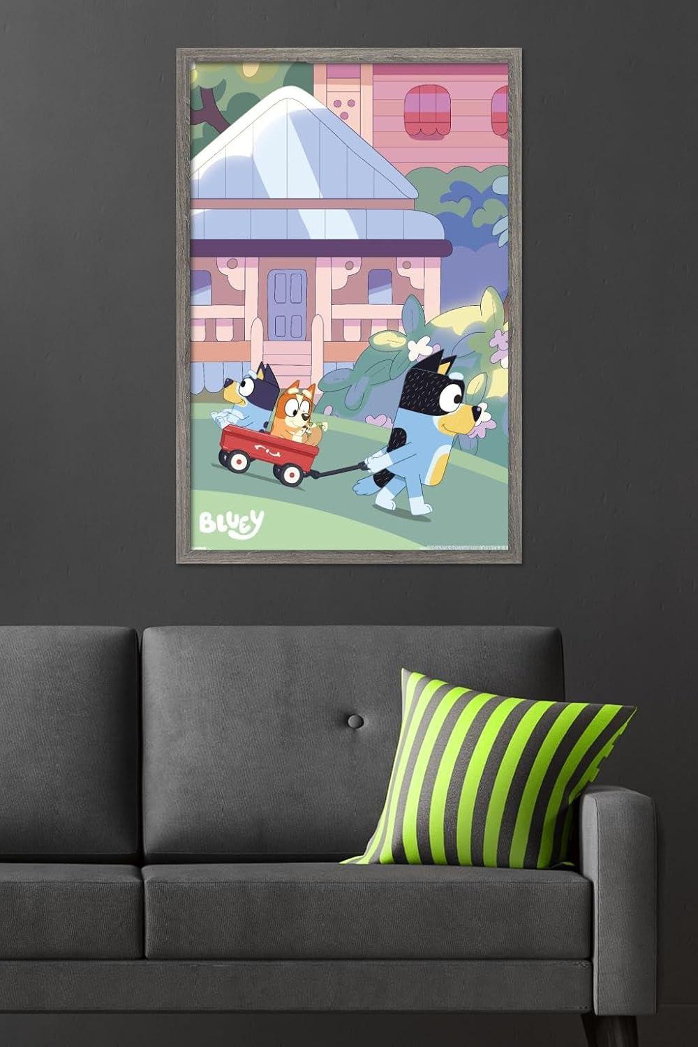 imageBluey Walking Wall Poster 224L x 147W Premium Unframed VersionBarnwood Framed Version