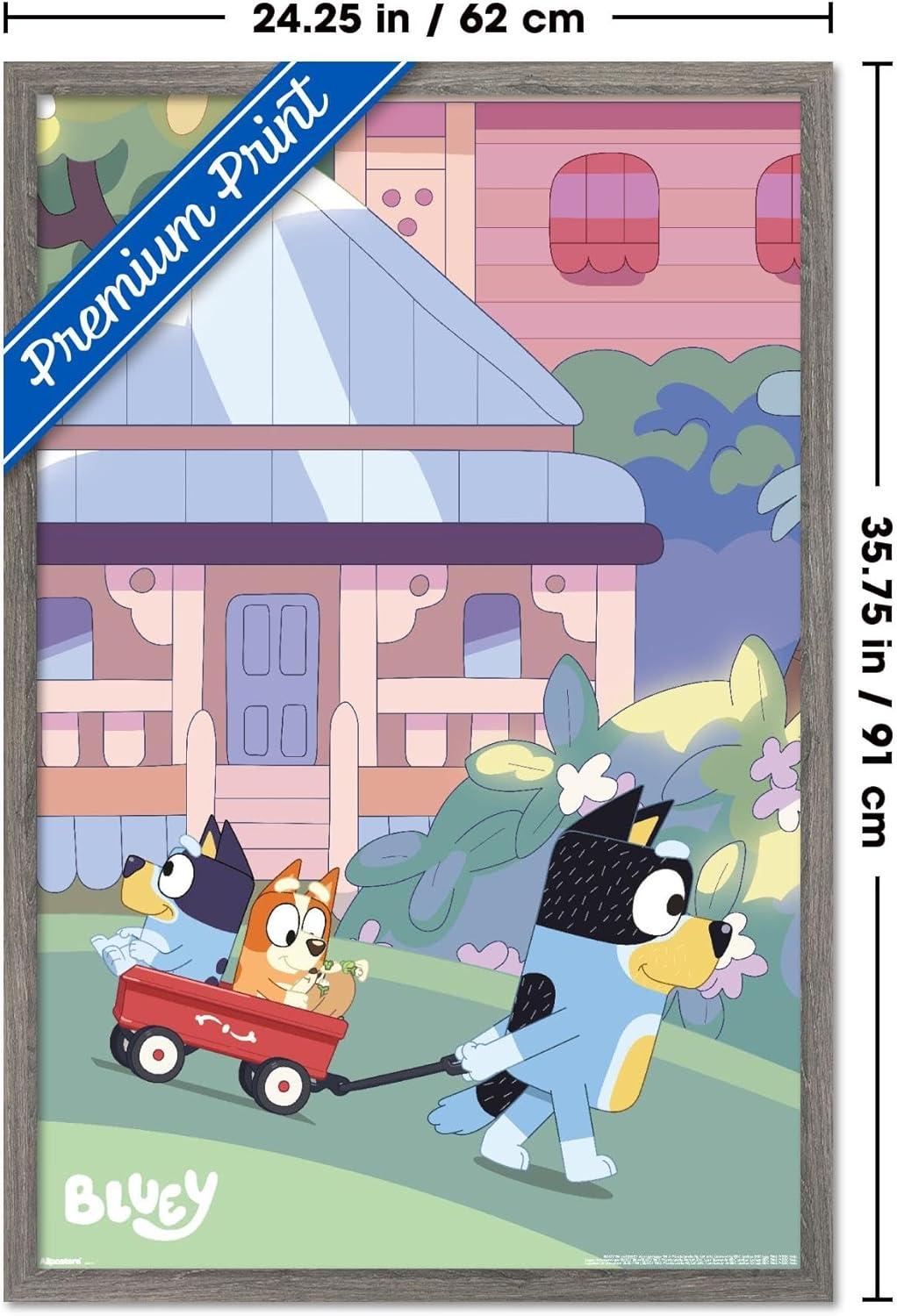 imageBluey Walking Wall Poster 224L x 147W Premium Unframed VersionBarnwood Framed Version
