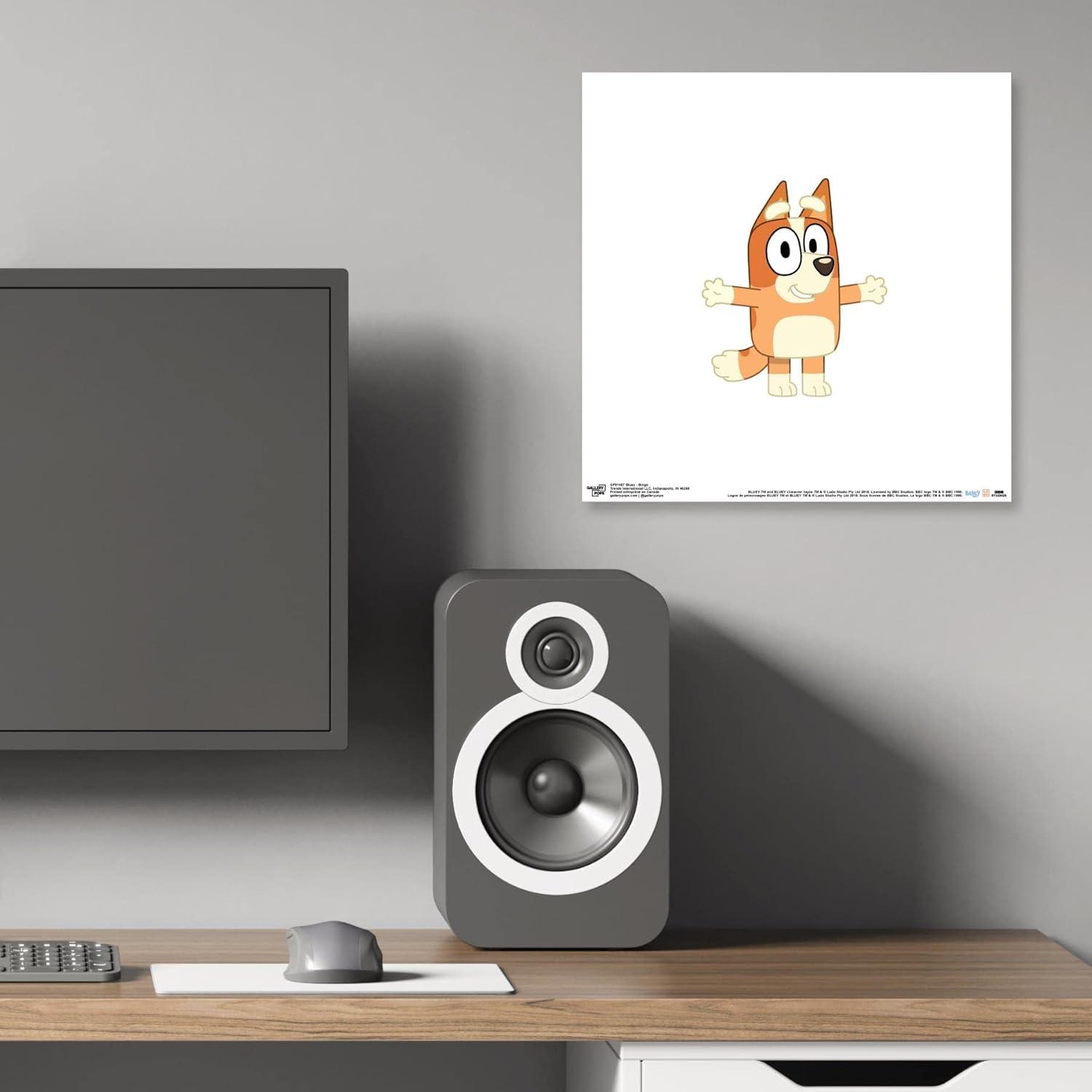 imageGallery Pops Bluey Bingo Wall Art White Framed Version 12 x 12Unframed Version