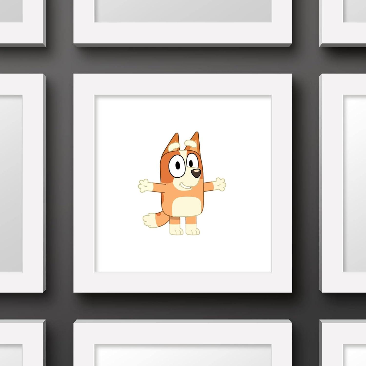 imageGallery Pops Bluey Bingo Wall Art White Framed Version 12 x 12White Framed Version