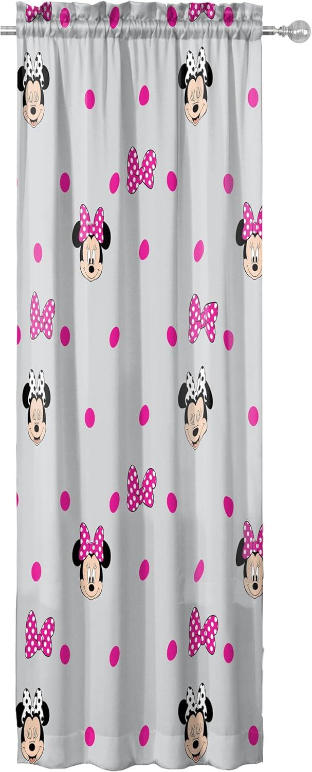 imageJay Franco Black Out Window Curtains for Kids Bedroom 4Piece Drape Set with 2 Tiebacks Blue Bluey 42 W x 63 L Pack of 2Grey Minnie Mouse