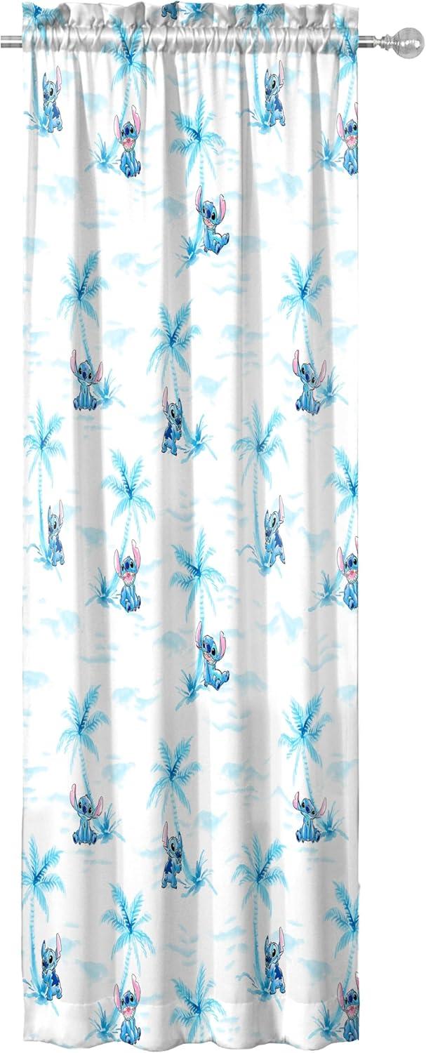 imageJay Franco Black Out Window Curtains for Kids Bedroom 4Piece Drape Set with 2 Tiebacks Blue Bluey 42 W x 63 L Pack of 2White Lilo Stitch