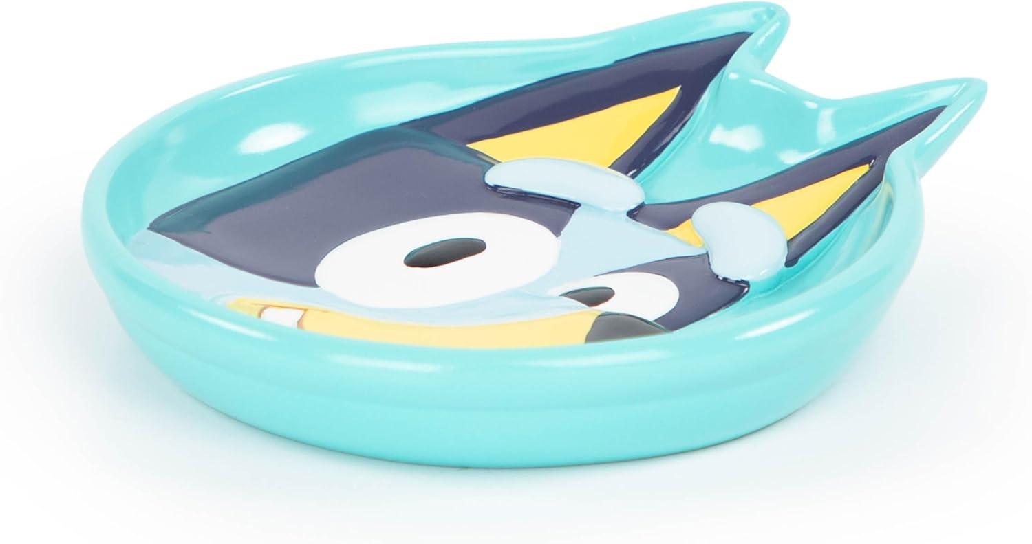 imageJay Franco Bluey Soap Dish Blue Resin Sponge HolderBar Soap Holder Kids Bathroom TrayBlue Bluey