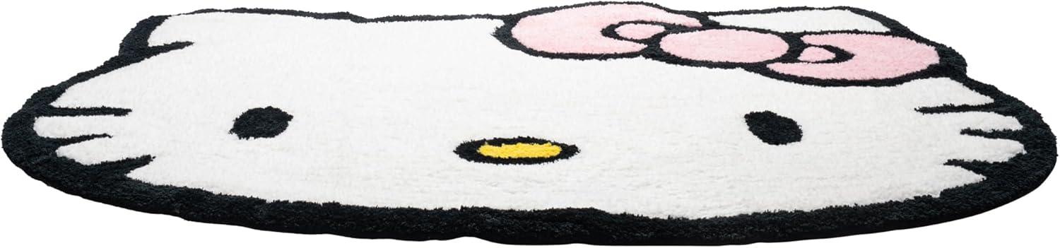 imageJay Franco Disney Lilo and Stitch Plush Blue Fluffy Accent Rug 4 x 2 ft Area Rug for Kids Bedroom or Living Room DecorWhite Hello Kitty