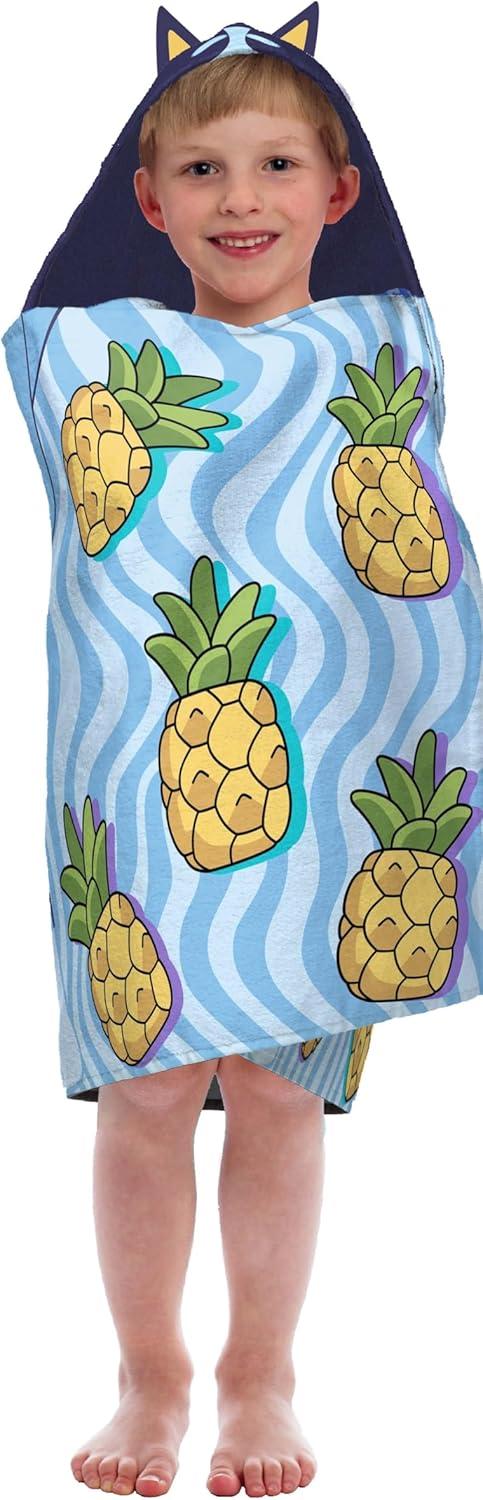 imageJay Franco Hooded Bath and Beach Towel Soft amp Cozy 22 x 51 Kids Cotton Pool Towel Blue Bluey