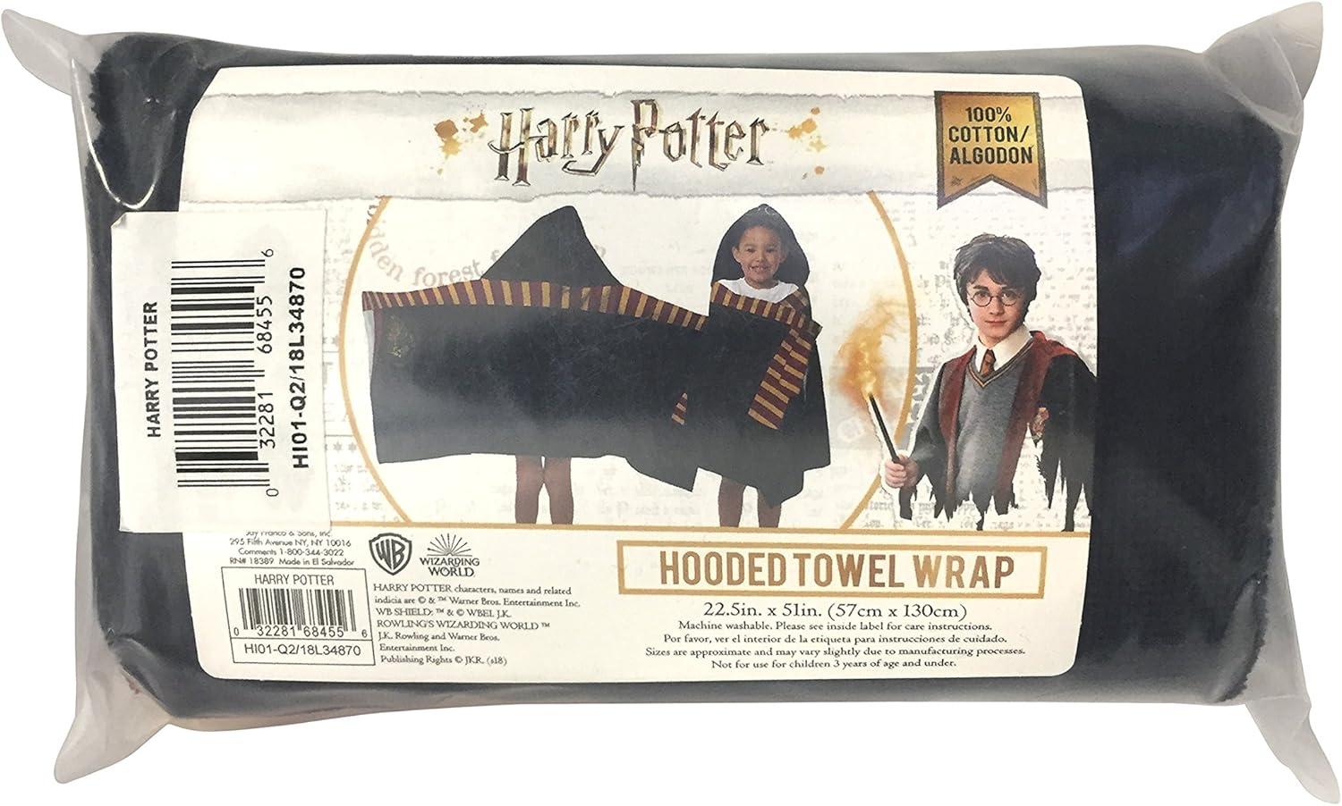 imageJay Franco Kids Hooded Towel 22 x 51 Super Soft Bath Wrap with 3D Hood Beach Pool amp Travel Official Licensed Product Blue BlueyBlack Harry Potter