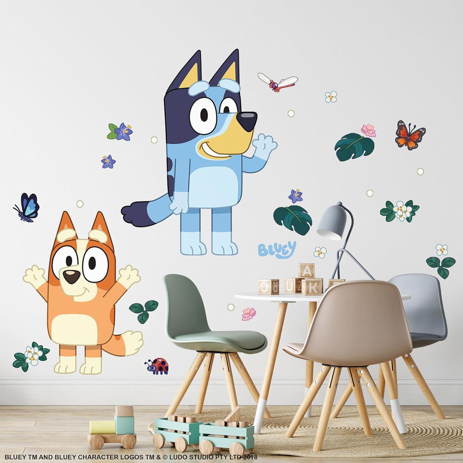 imageRoomMates Bluey and Bingo Character Blue Peel and Stick Wall Decals RMDM5560Bluey Bingo