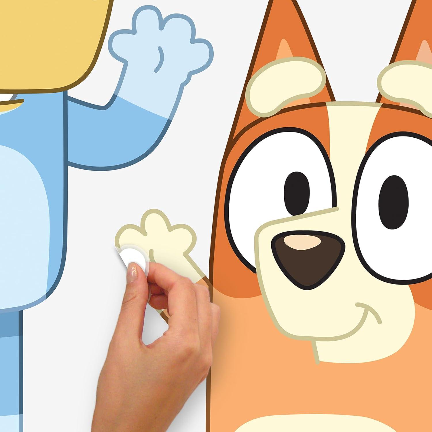 imageRoomMates Bluey and Bingo Character Blue Peel and Stick Wall Decals RMDM5560Bluey Bingo