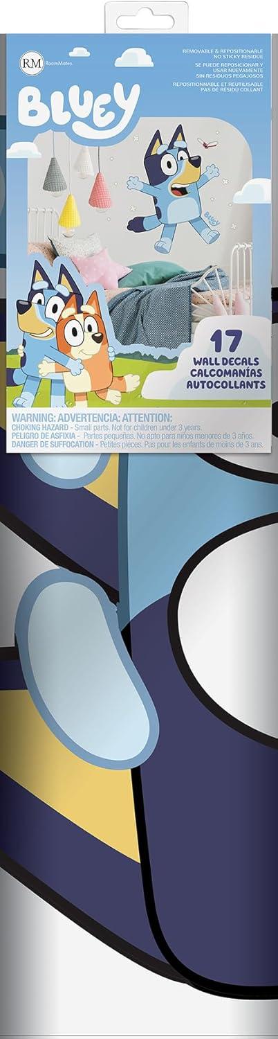 imageRoomMates Bluey and Bingo Character Blue Peel and Stick Wall Decals RMDM5560Bluey