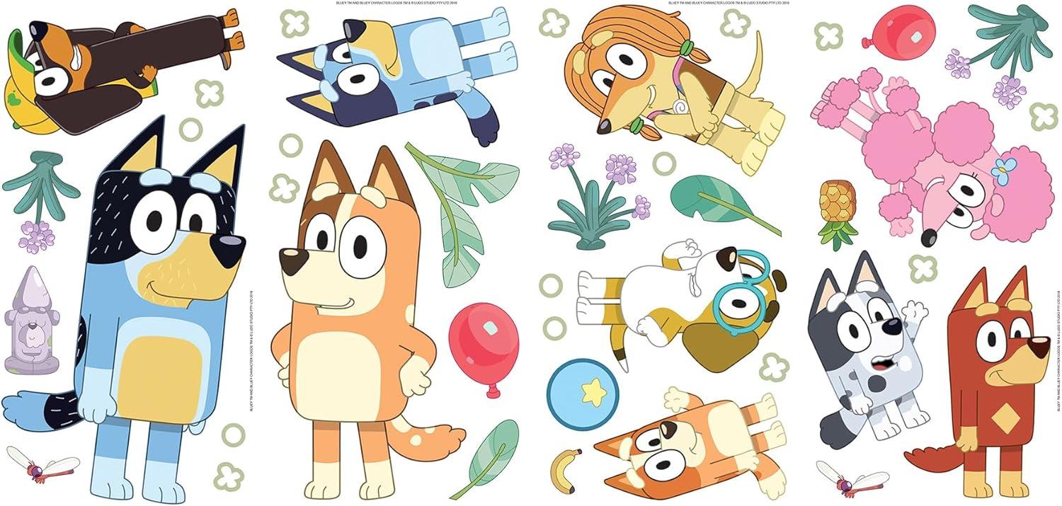 imageRoomMates Bluey and Bingo Character Blue Peel and Stick Wall Decals RMDM5560Family and Friends