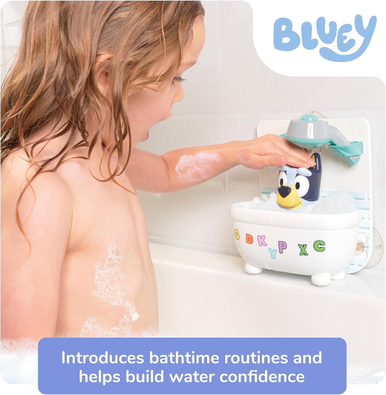 imageTOMY Toomies Shower amp Scrub Bluey Create Your Own Bubbles Includes Rinsing Showerhead and Removable Bluey Toy Interactive Bath Toys Toddler Easter Basket Fillers Ages 18 Months and Up