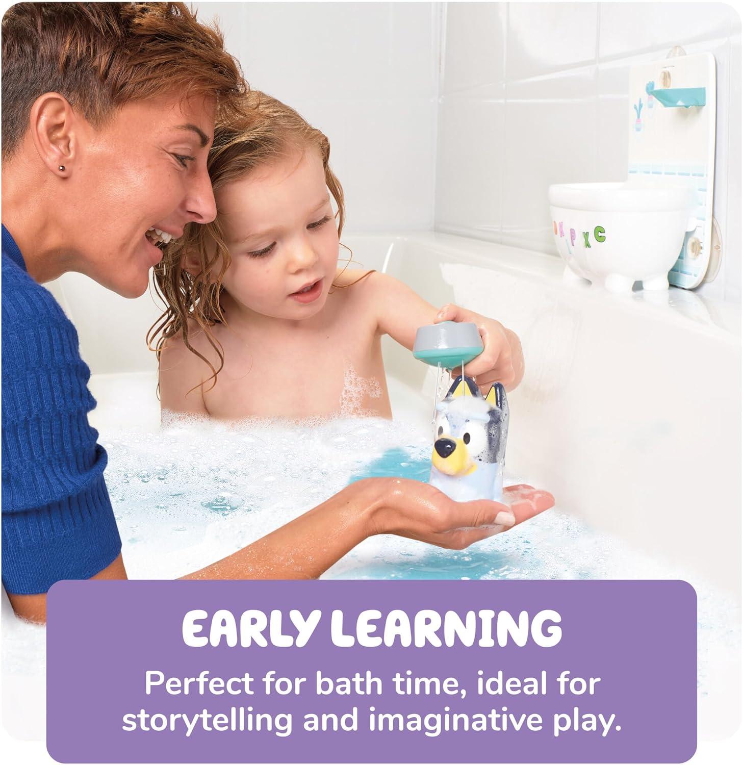 imageTOMY Toomies Shower amp Scrub Bluey Create Your Own Bubbles Includes Rinsing Showerhead and Removable Bluey Toy Interactive Bath Toys Toddler Easter Basket Fillers Ages 18 Months and Up