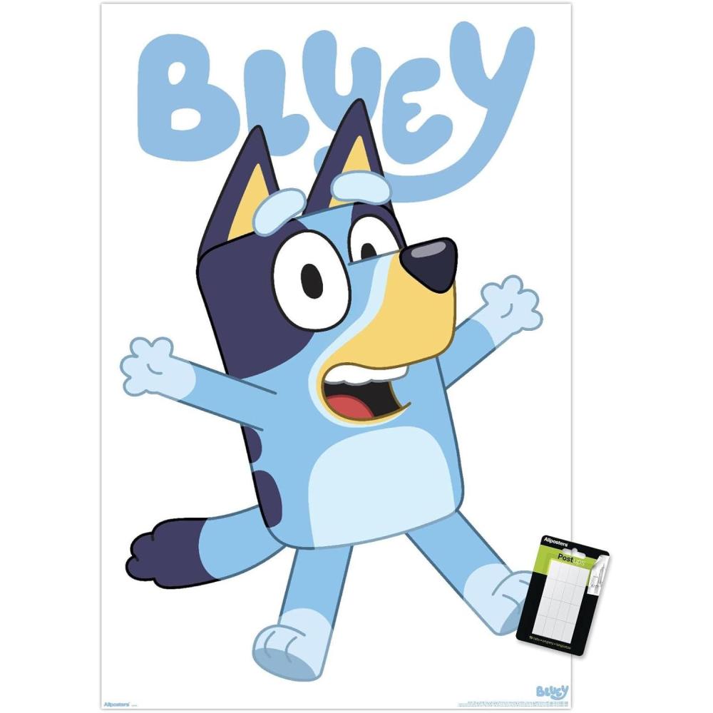 imageBluey Bluey Feature Series Wall Poster 224L x 147W Barnwood Framed VersionPoster Mount Bundle