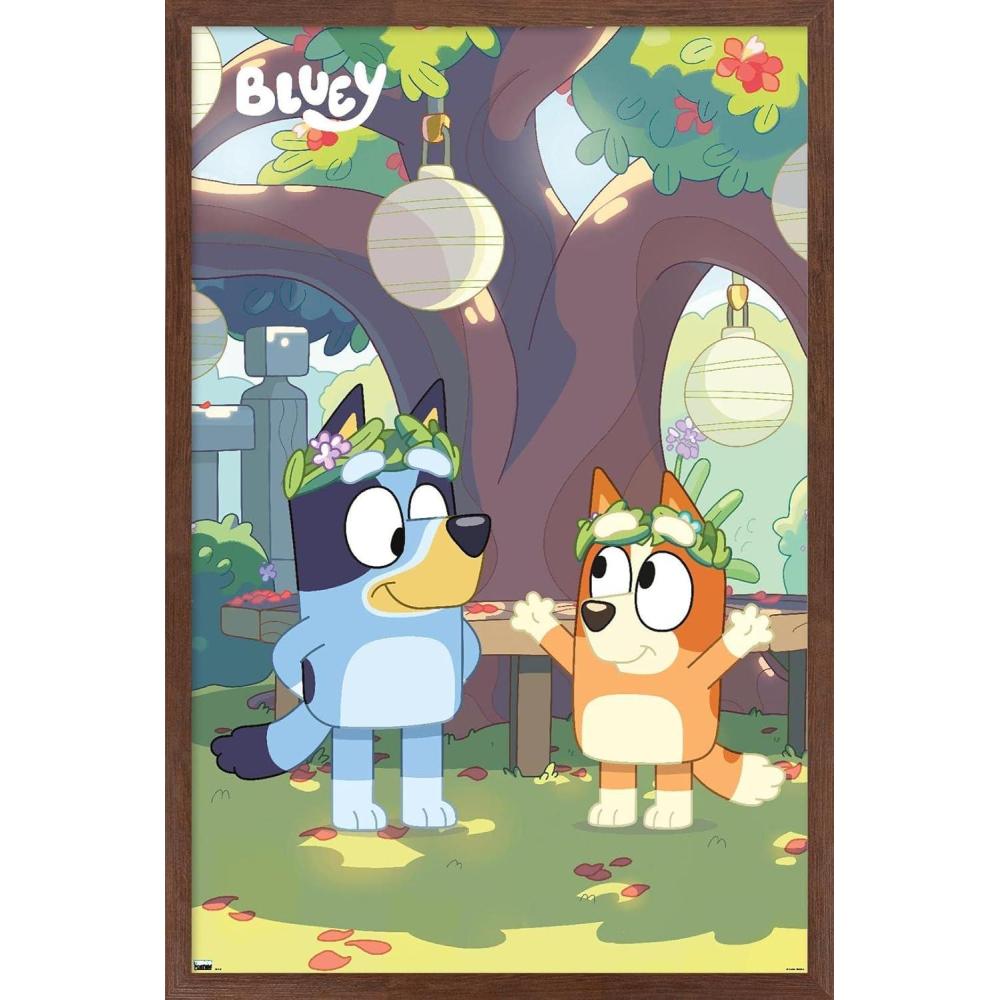 imageBluey  Duo Wall Poster 19L x 13W Premium Unframed VersionMahogany Framed Version
