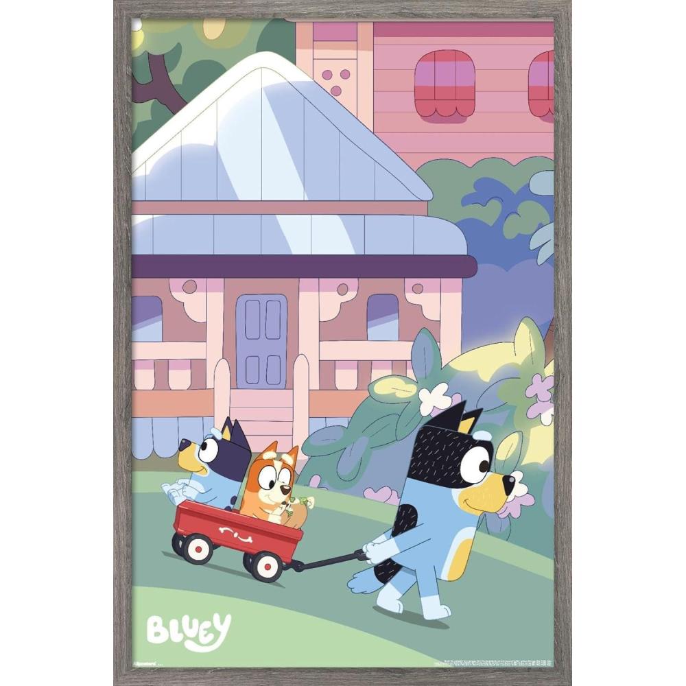 imageBluey  Walking Wall Poster 224L x 147W Premium Unframed VersionBarnwood Framed Version