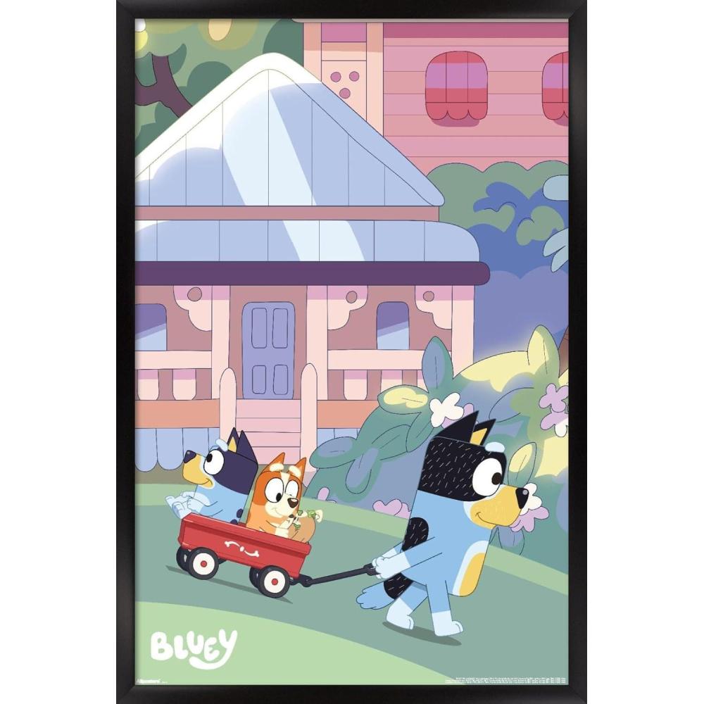 imageBluey Walking Wall Poster 224L x 147W Premium Unframed VersionBlack Framed Version