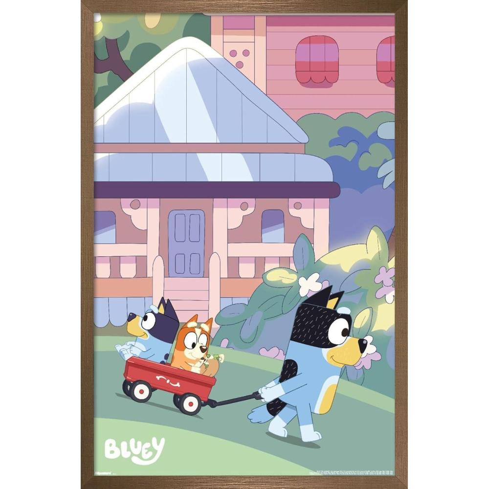 imageBluey  Walking Wall Poster 224L x 147W Premium Unframed VersionBronze Framed Version