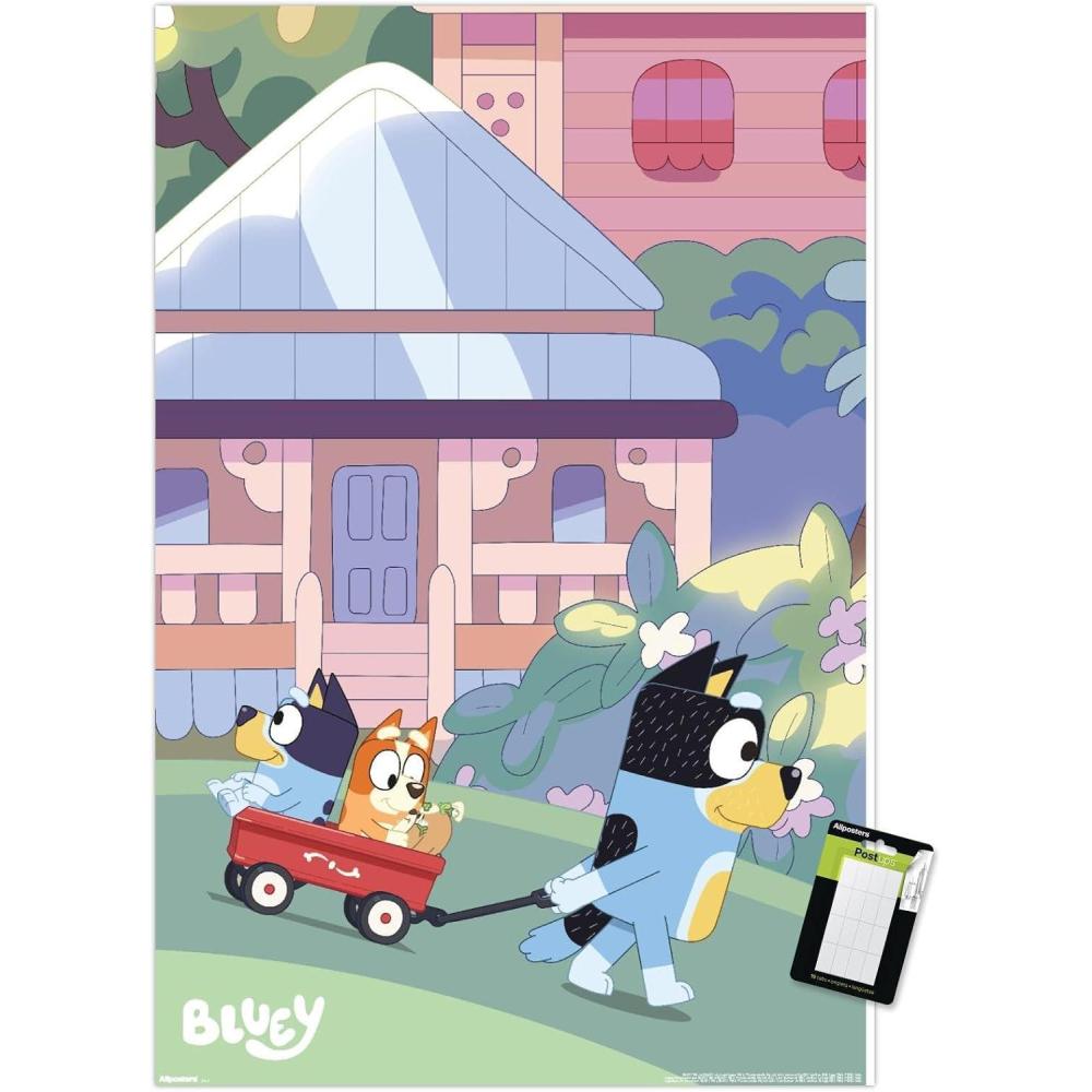 imageBluey  Walking Wall Poster 224L x 147W Premium Unframed VersionPremium Poster  Mount Bundle
