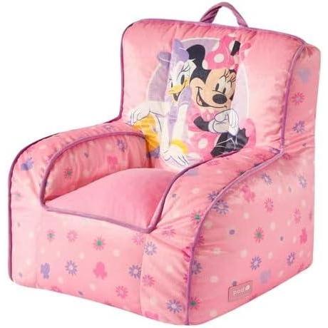 imageBluey amp Chloe Kids Micromink Bean Bag Sofa ChairSoft Padded Toddler Seat with Piping amp Carry HandleCozy Lounge Chair for Ages 3BlueMinnie Mouse