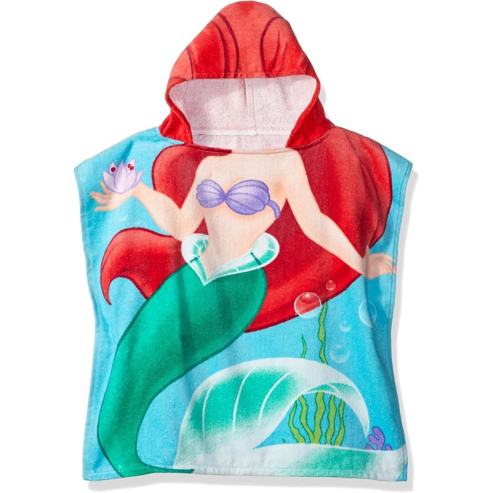 imageJay Franco Bluey Piggyback BathPoolBeach Hooded Poncho Super Soft amp Absorbent Cotton Towel Measures 22 x 22 Inches Official Bluey ProductAriel