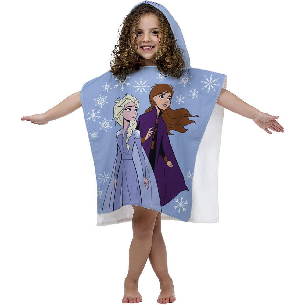 imageJay Franco Bluey Piggyback BathPoolBeach Hooded Poncho  Super Soft amp Absorbent Cotton Towel Measures 22 x 22 Inches Official Bluey ProductFrozen 2