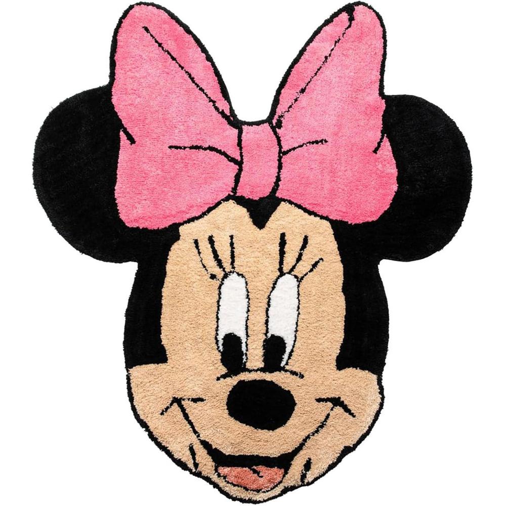 imageJay Franco Disney Lilo and Stitch Plush Blue Fluffy Accent Rug  4 x 2 ft Area Rug for Kids Bedroom or Living Room DecorMulti  Minnie Mouse