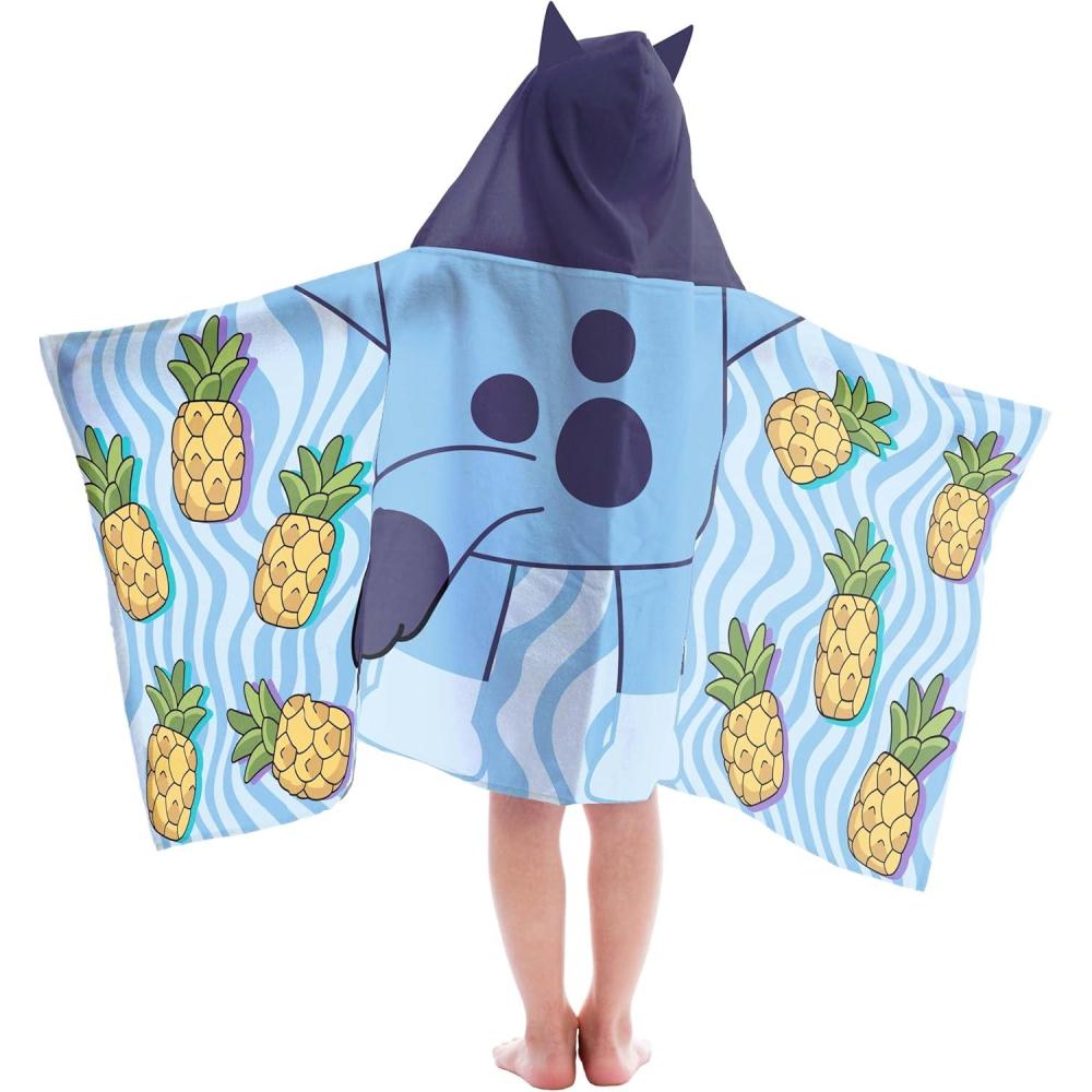 imageJay Franco Hooded Bath and Beach Towel Soft amp Cozy 22 x 51 Kids Cotton Pool Towel Blue Bluey