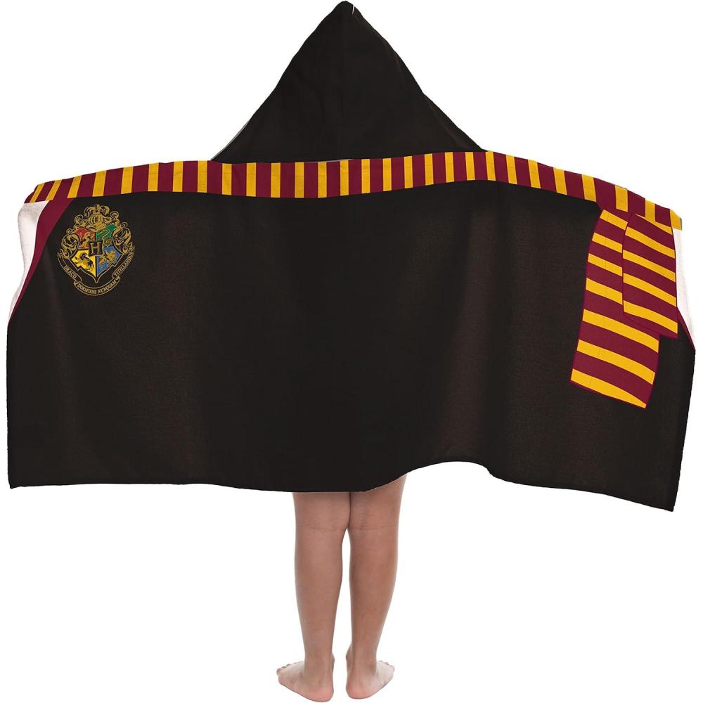 imageJay Franco Kids Hooded Towel 22 x 51 Super Soft Bath Wrap with 3D Hood Beach Pool amp Travel Official Licensed Product Blue BlueyBlack Harry Potter