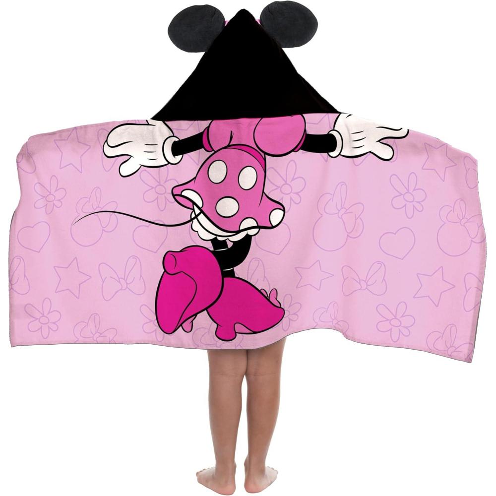 imageJay Franco Kids Hooded Towel 22 x 51 Super Soft Bath Wrap with 3D Hood Beach Pool amp Travel Official Licensed Product Blue BlueyMulti Minnie Mouse