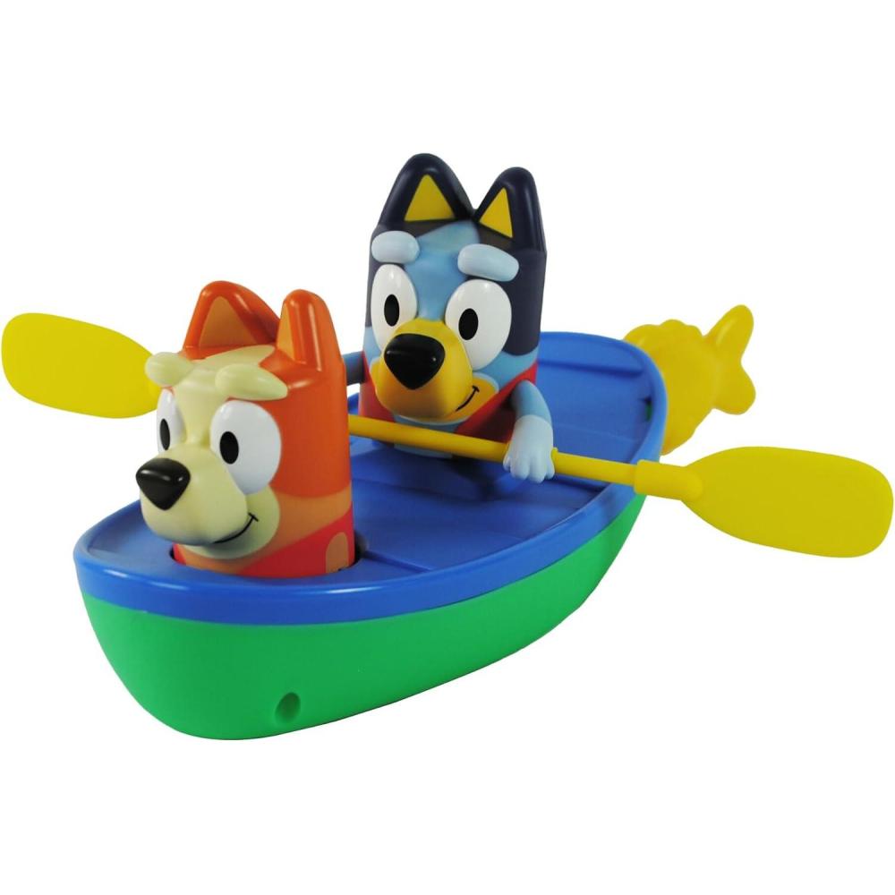 imageTOMY Toomies Bluey Pull and Go Canoe  Pull String Helps Bluey Paddle Through Water  Includes Bingo Bath Toy Pourer  Bluey Toys for Bath  Ages 18 Months and UpPull and Go Canoe