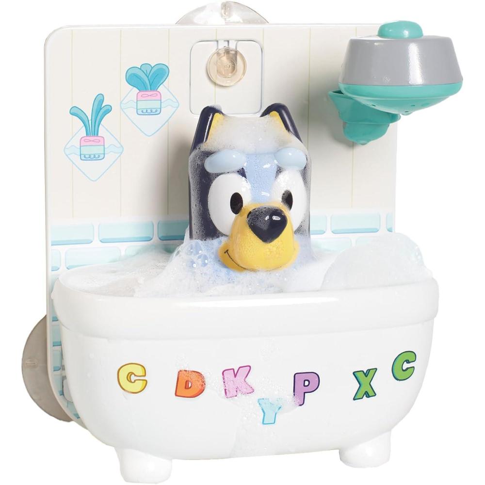imageTOMY Toomies Shower amp Scrub Bluey  Create Your Own Bubbles  Includes Rinsing Showerhead and Removable Bluey Toy  Interactive Bath Toys  Toddler Easter Basket Fillers  Ages 18 Months and Up