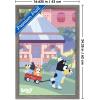 Bluey – Walking Wall Poster, 22.4L” x 14.7W”, Premium Unframed Version(Barnwood Framed Version)