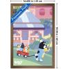 Bluey – Walking Wall Poster, 22.4L” x 14.7W”, Premium Unframed Version(Bronze Framed Version)