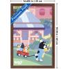 Bluey – Walking Wall Poster, 22.4L” x 14.7W”, Premium Unframed Version(Mahogany Framed Version)