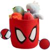 Bluey Figural Rope Storage Basket,10″ H x 10″ W, Decorative and Functional Organizer for Kids Room or Nursery(Spiderman)