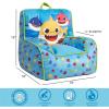 Bluey & Chloe Kids Micromink Bean Bag Sofa Chair,Soft Padded Toddler Seat with Piping & Carry Handle,Cozy Lounge Chair for Ages 3+,Blue(Baby Shark)