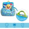 Bluey & Chloe Kids Micromink Bean Bag Sofa Chair,Soft Padded Toddler Seat with Piping & Carry Handle,Cozy Lounge Chair for Ages 3+,Blue(Baby Shark)