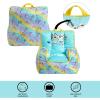 Bluey & Chloe Kids Micromink Bean Bag Sofa Chair,Soft Padded Toddler Seat with Piping & Carry Handle,Cozy Lounge Chair for Ages 3+,Blue(Bluey)