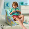 Bluey & Chloe Kids Micromink Bean Bag Sofa Chair,Soft Padded Toddler Seat with Piping & Carry Handle,Cozy Lounge Chair for Ages 3+,Blue(Bluey)