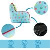 Bluey & Chloe Kids Micromink Bean Bag Sofa Chair,Soft Padded Toddler Seat with Piping & Carry Handle,Cozy Lounge Chair for Ages 3+,Blue(Cocomelon)