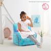 Bluey & Chloe Kids Micromink Bean Bag Sofa Chair,Soft Padded Toddler Seat with Piping & Carry Handle,Cozy Lounge Chair for Ages 3+,Blue(Little Mermaid)