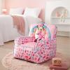 Bluey & Chloe Kids Micromink Bean Bag Sofa Chair,Soft Padded Toddler Seat with Piping & Carry Handle,Cozy Lounge Chair for Ages 3+,Blue(Minnie)