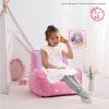 Bluey & Chloe Kids Micromink Bean Bag Sofa Chair,Soft Padded Toddler Seat with Piping & Carry Handle,Cozy Lounge Chair for Ages 3+,Blue(Princess)