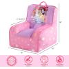 Bluey & Chloe Kids Micromink Bean Bag Sofa Chair,Soft Padded Toddler Seat with Piping & Carry Handle,Cozy Lounge Chair for Ages 3+,Blue(Princess)