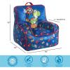 Bluey & Chloe Kids Micromink Bean Bag Sofa Chair,Soft Padded Toddler Seat with Piping & Carry Handle,Cozy Lounge Chair for Ages 3+,Blue(Super Mario)