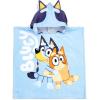 Jay Franco Bluey Piggyback Bath/Pool/Beach Hooded Poncho – Super Soft & Absorbent Cotton Towel, Measures 22 x 22 Inches (Official Bluey Product)(Blue – Bluey)
