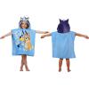 Jay Franco Bluey Piggyback Bath/Pool/Beach Hooded Poncho – Super Soft & Absorbent Cotton Towel, Measures 22 x 22 Inches (Official Bluey Product)(Blue – Bluey)
