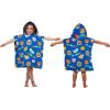 Jay Franco Bluey Piggyback Bath/Pool/Beach Hooded Poncho – Super Soft & Absorbent Cotton Towel, Measures 22 x 22 Inches (Official Bluey Product)(Blue – Cocomelon)