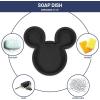 Jay Franco Bluey Soap Dish – Blue Resin Sponge Holder/Bar Soap Holder – Kids Bathroom Tray(Black – Mickey Mouse)