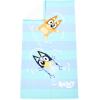 Jay Franco Bluey & Friends Bath Towel & Bath Buddy Set – Kids Bathtub Accessories – Includes 25 x 50 Inch Microfiber Towel & 13 Inch Bluey Water Play Buddy(Blue – Bluey)